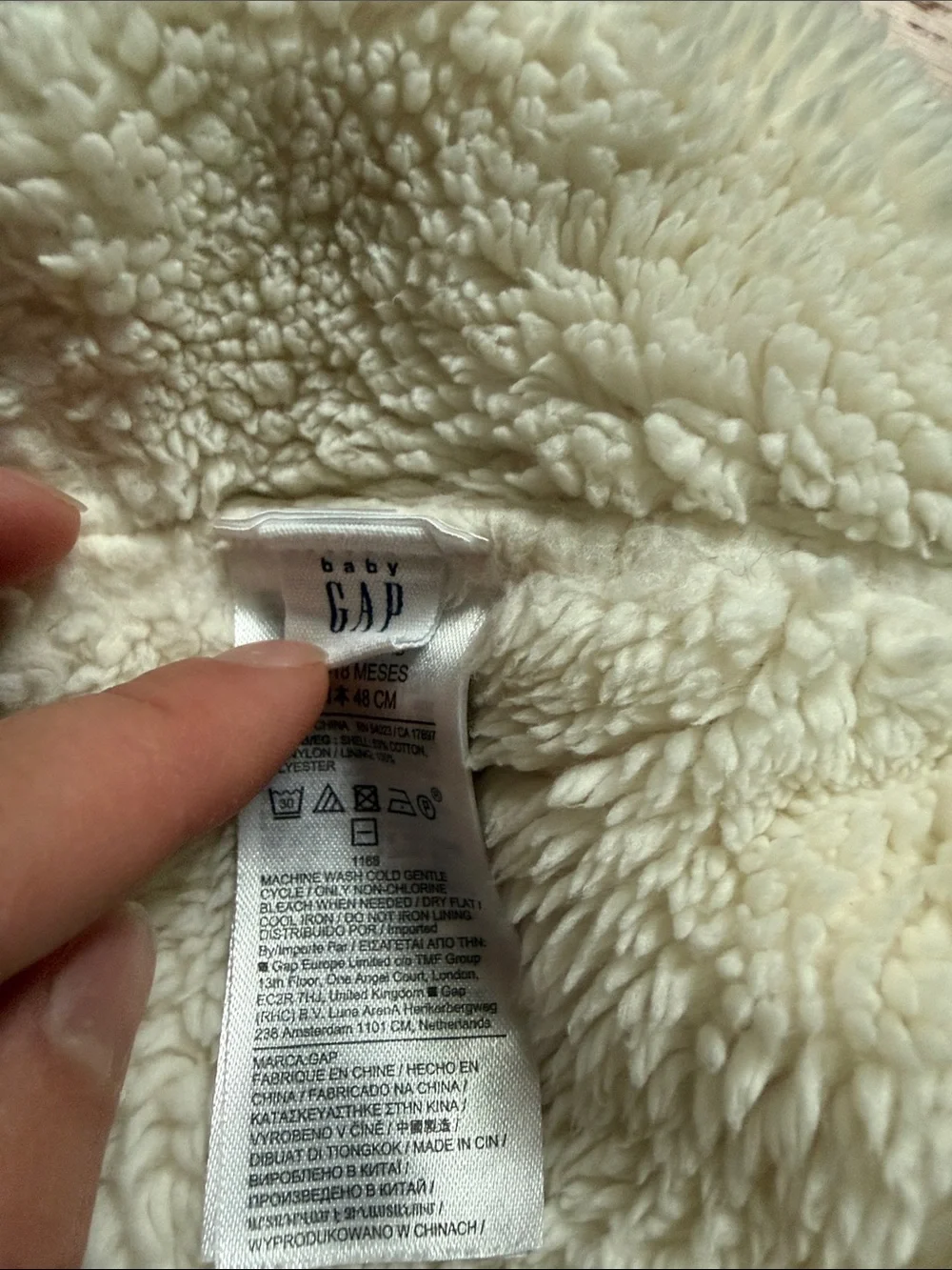 GAP Dull Rose Sherpa-lined Cable Knit Baby Hat with Bear Ear Details